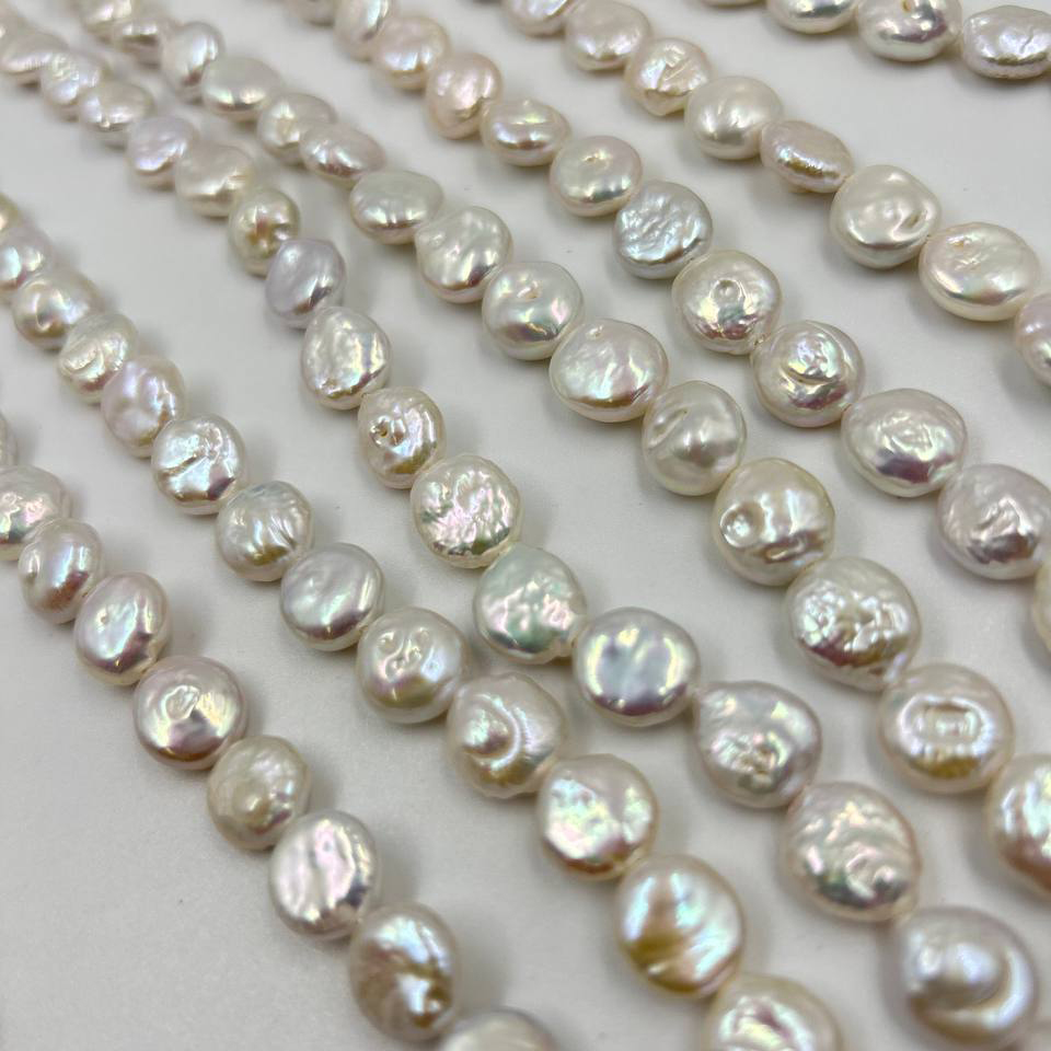 Жемчуг речной натуральный формы таблетка размер 13*11,9мм
